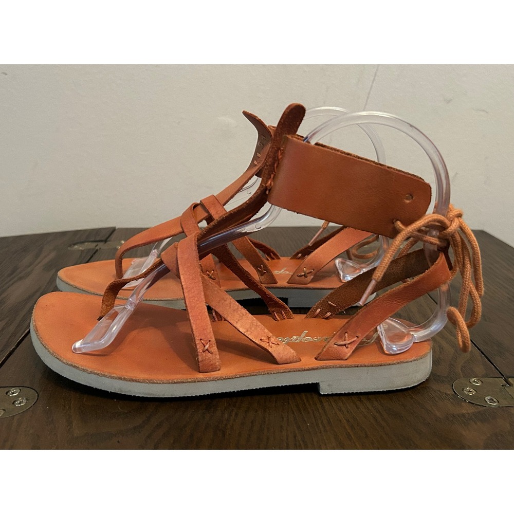 Free People Women's Day Wrap Sandals Brown‎ size 7 EU37